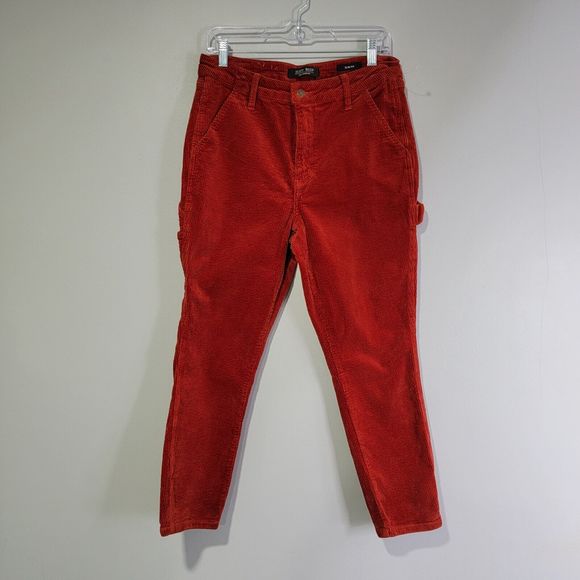 Judy Blue Pants - Judy Blue‎ Corduroy Cropped Carpenter Pants 28 Stretch Slim Fit High Waist Rust